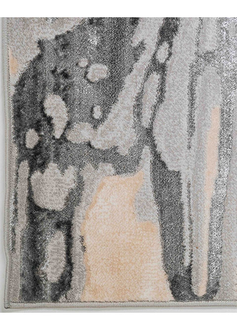 Tapete Abstracto Gris con Vetas de Ágata en Durazno