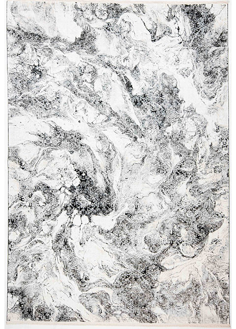 Tapete Abstracto Blanco con Mármol Salpicado en Carbón