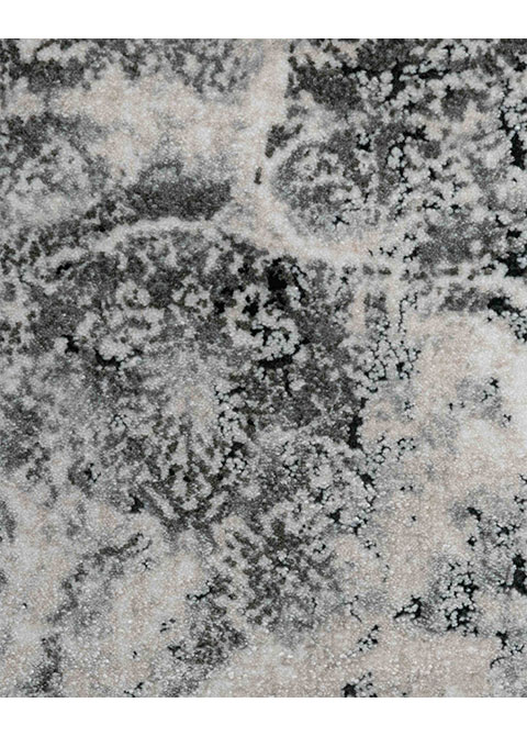Tapete Abstracto Blanco con Mármol Salpicado en Carbón - Vista alternativa