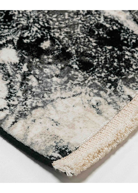 Tapete Abstracto Blanco con Mármol Salpicado en Carbón