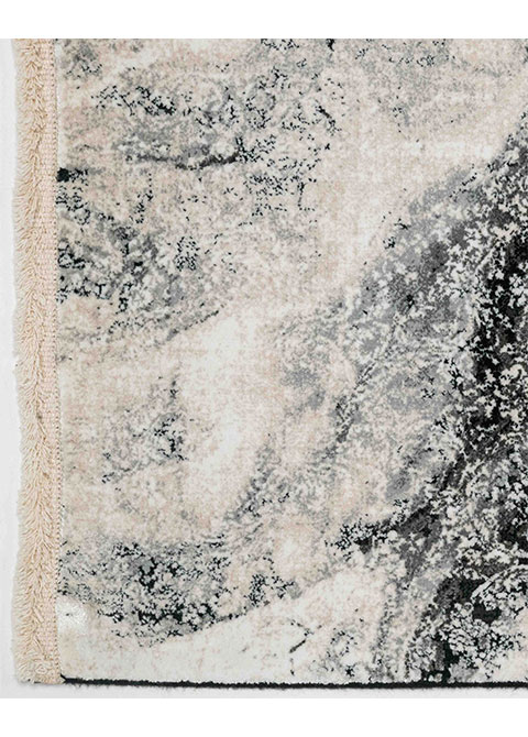 Tapete Abstracto Blanco con Mármol Salpicado en Carbón
