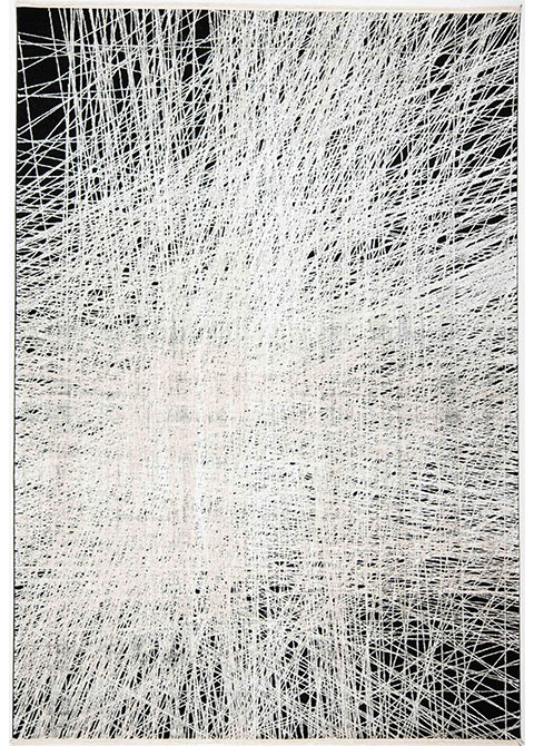 Tapete Abstracto Negro con Haz de Líneas en Blanco