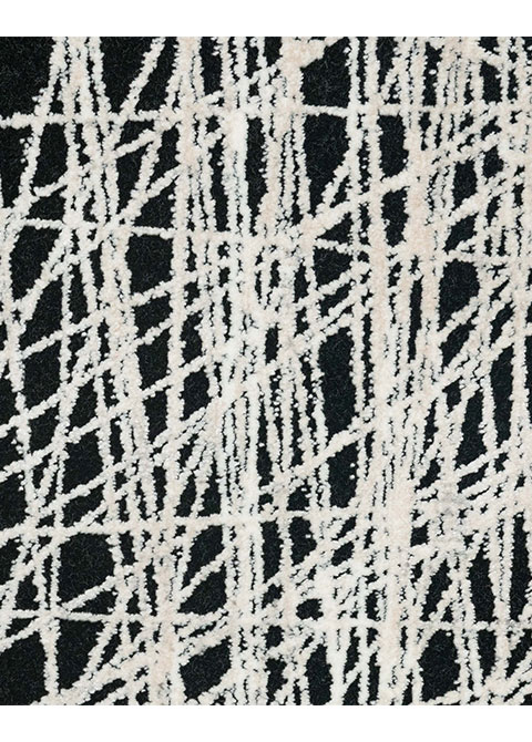 Tapete Abstracto Negro con Haz de Líneas en Blanco - Vista alternativa