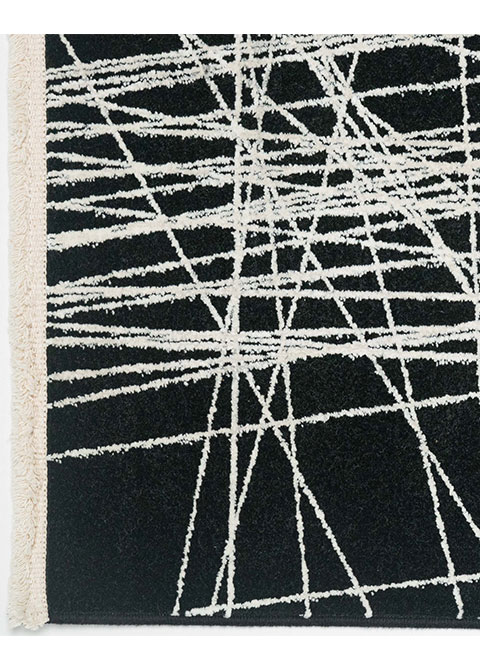 Tapete Abstracto Negro con Haz de Líneas en Blanco