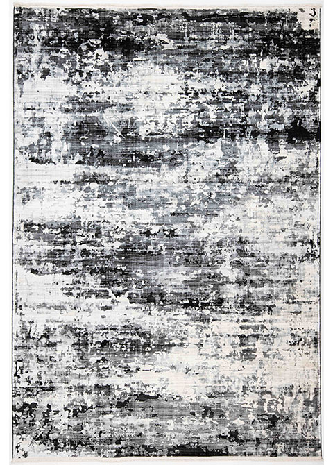 Tapete Abstracto Gris con Muro Raspado en Blanco y Negro