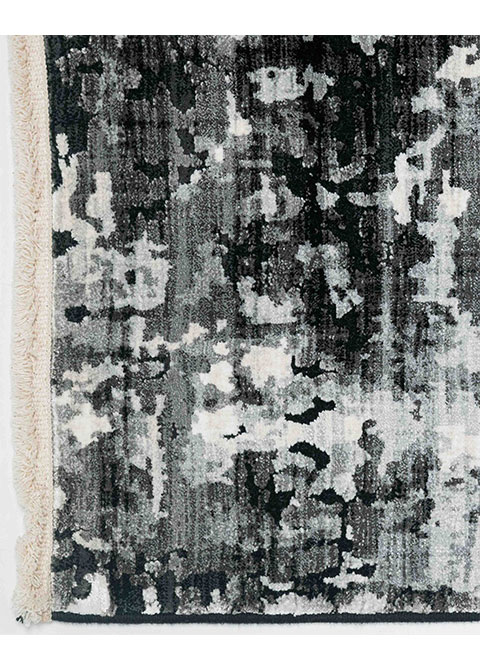 Tapete Abstracto Gris con Muro Raspado en Blanco y Negro