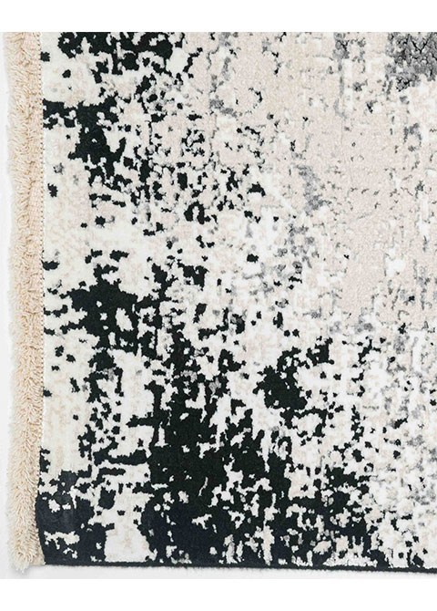 Tapete Abstracto Gris con Marco Corroído en Negro
