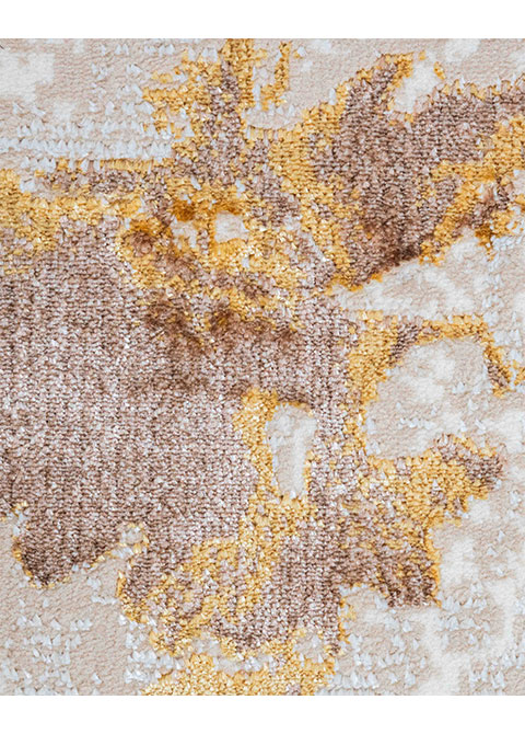 Tapete Abstracto Beige con Manchas de Oro sobre Encaje - Vista alternativa