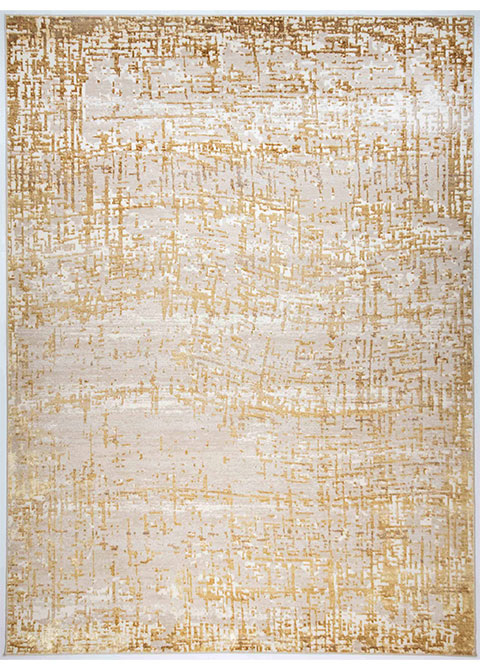 Tapete Abstracto Crema con Trama Raspada en Oro
