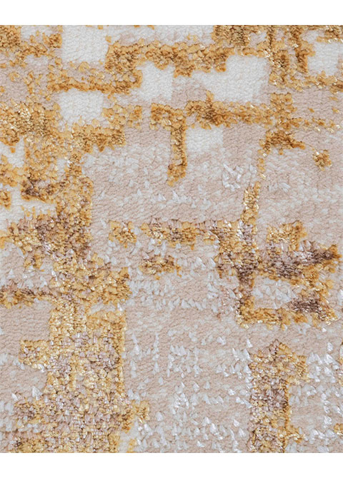 Tapete Abstracto Crema con Trama Raspada en Oro - Vista alternativa