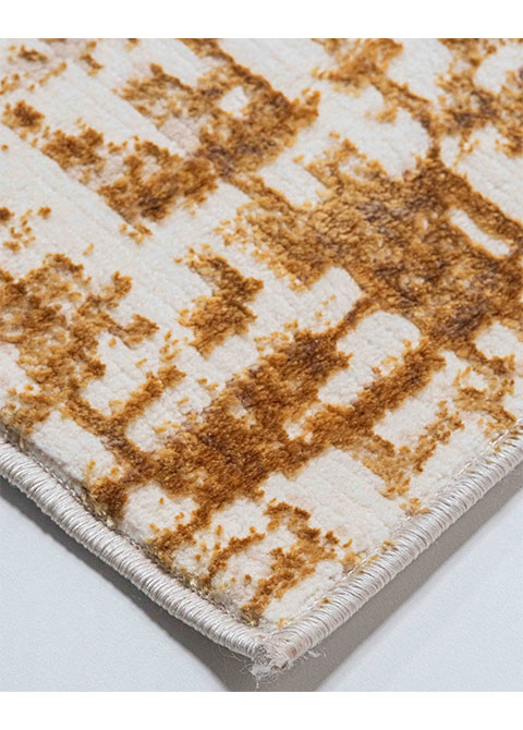 Tapete Abstracto Crema con Trama Raspada en Oro