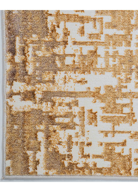 Tapete Abstracto Crema con Trama Raspada en Oro