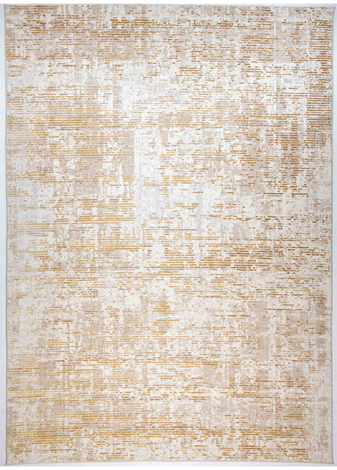 Tapete Abstracto Marfil con Rayado Horizontal en Oro