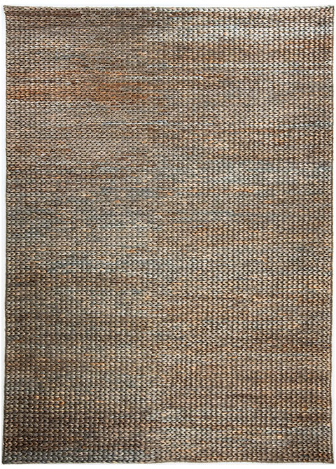 Tapete Tejido Gris con Trenza Jaspeada en Cobre