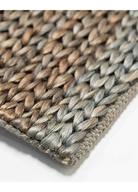 Tapete Tejido Gris con Trenza Jaspeada en Cobre