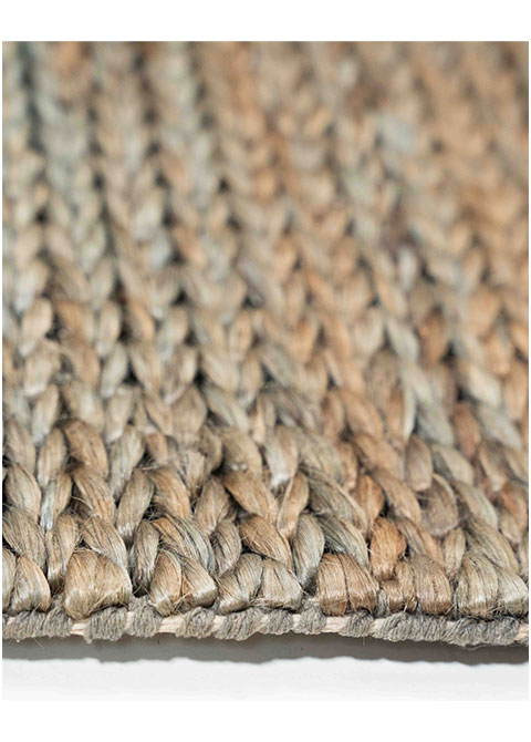 Tapete Tejido Gris con Trenza Jaspeada en Cobre