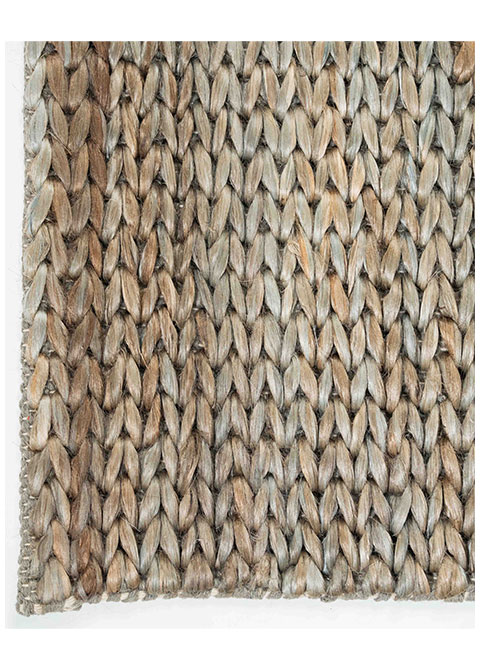 Tapete Tejido Gris con Trenza Jaspeada en Cobre