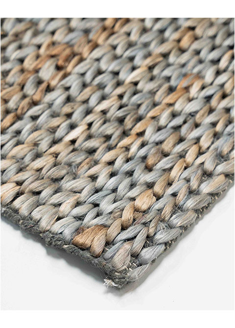 Tapete Tejido Gris con Bandas Jaspeadas en Cobre