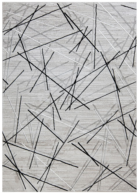 Tapete Abstracto Gris con Varillas Cruzadas