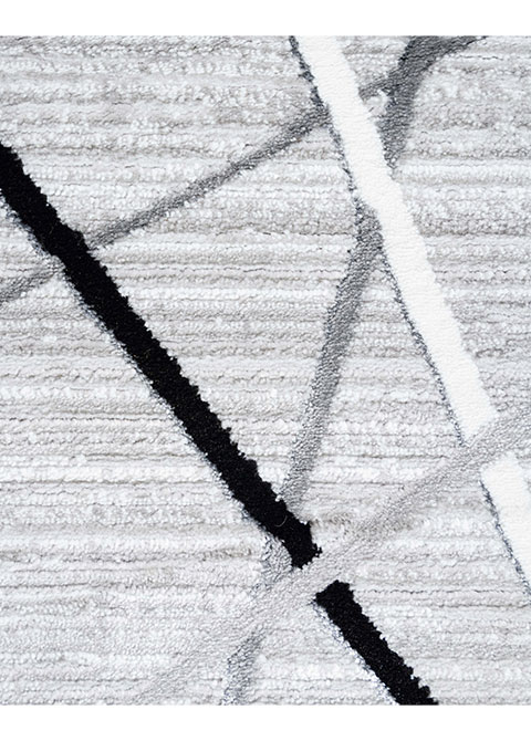 Tapete Abstracto Gris con Líneas Largas Cruzadas - Vista alternativa