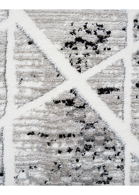 Tapete Abstracto Gris con Retícula Blanca sobre Corrosión - Vista alternativa