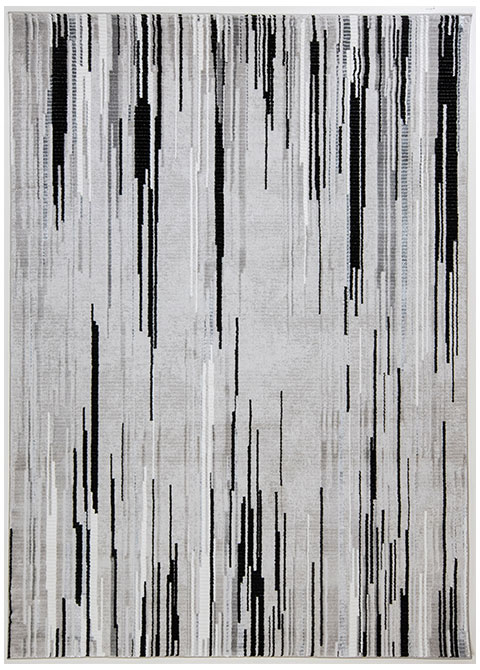 Tapete Abstracto Gris con Trazos Verticales en Negro
