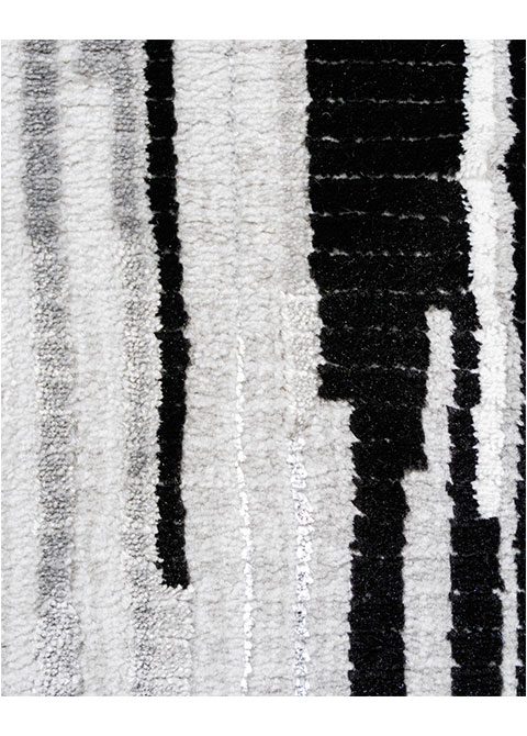 Tapete Abstracto Gris con Trazos Verticales en Negro - Vista alternativa