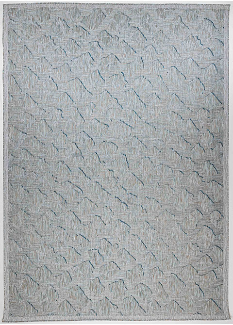 Tapete Abstracto Gris con Trazos en Zigzag Azul