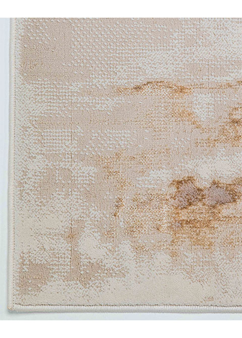 Tapete Abstracto Marfil con Chorreados en Oro y Gris