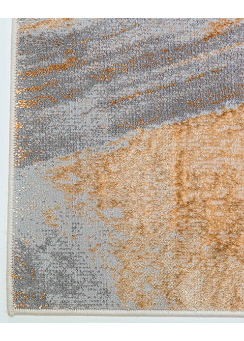 Tapete Abstracto Crema con Lazos Pintados en Oro
