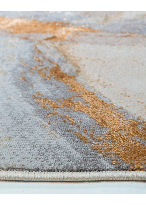 Tapete Abstracto Crema con Lazos Pintados en Oro