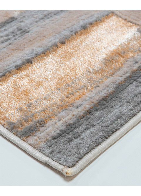 Tapete Geométrico Beige con Damero de Vetas