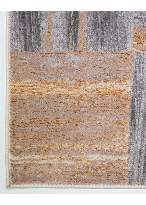 Tapete Geométrico Beige con Damero de Vetas