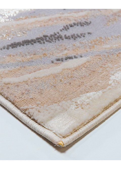 Tapete Abstracto Crema con Oleaje Veteado en Oro