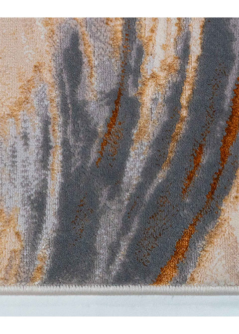 Tapete Abstracto Crema con Oleaje Veteado en Oro