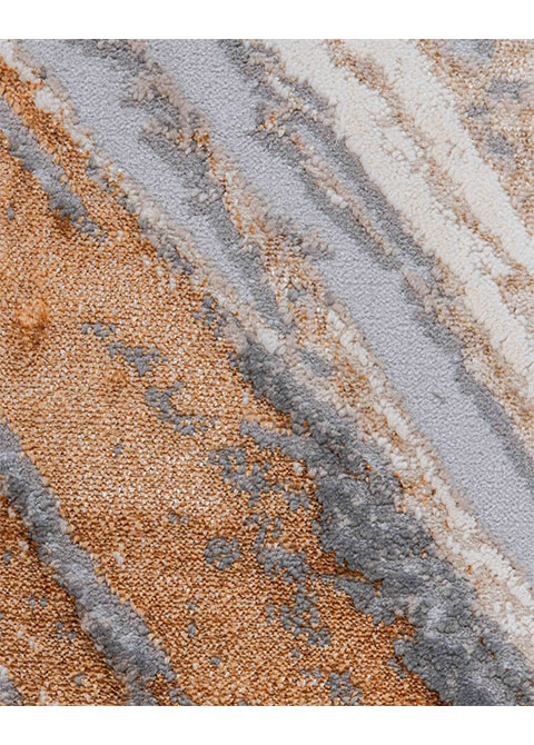 Tapete Abstracto Gris con Estratos Diagonales en Cobre
