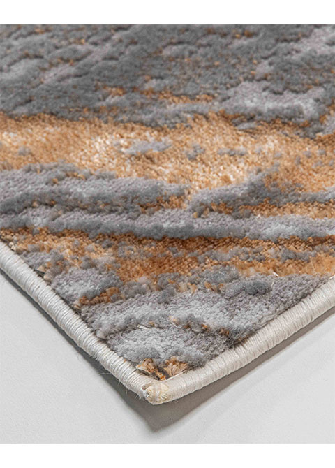 Tapete Abstracto Gris con Estratos Diagonales en Cobre