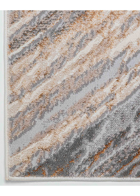 Tapete Abstracto Gris con Estratos Diagonales en Cobre
