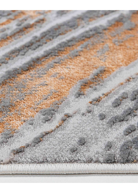 Tapete Abstracto Gris con Estratos Diagonales en Cobre