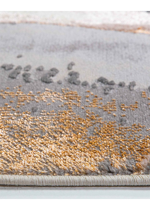Tapete Abstracto Crema con Tronco Veteado en Cobre