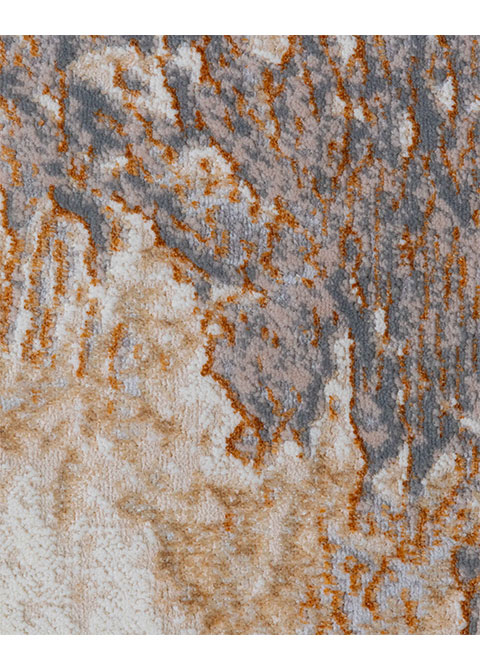Tapete Abstracto Marfil con Corteza Granulada en Oro