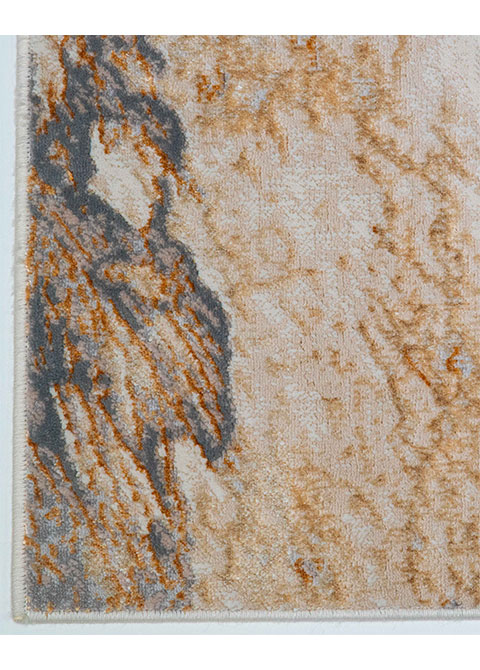 Tapete Abstracto Marfil con Corteza Granulada en Oro
