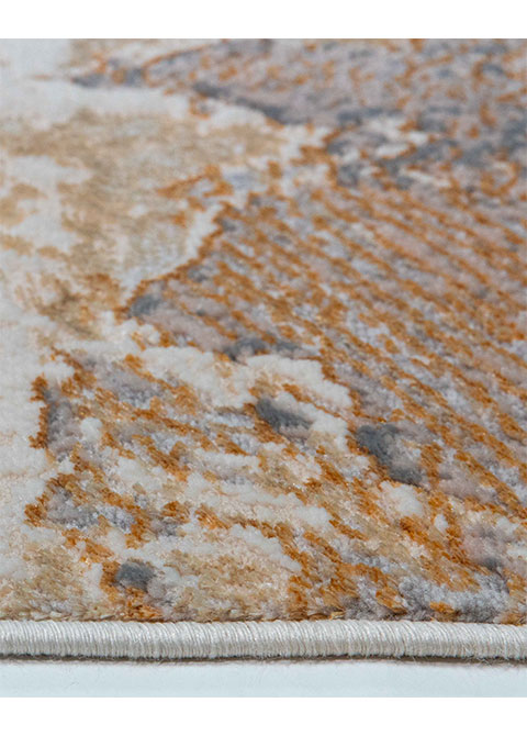 Tapete Abstracto Marfil con Corteza Granulada en Oro