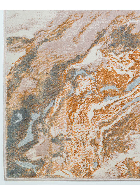 Tapete Abstracto Cobre con Mármol Fluido en Azul