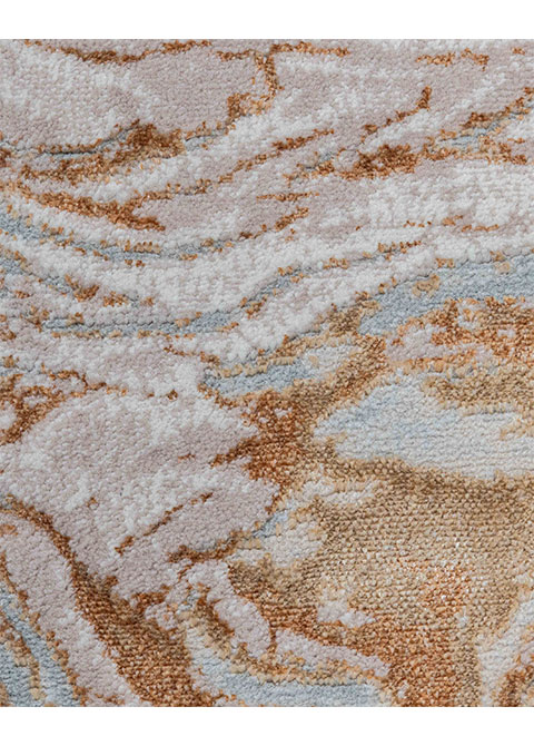 Tapete Abstracto Marfil con Mármol Suave en Oro