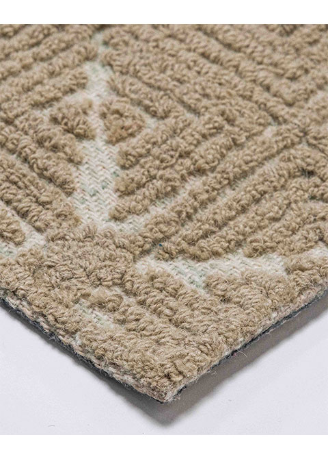 Tapete Geométrico Beige con Retícula de Triángulos Tallados
