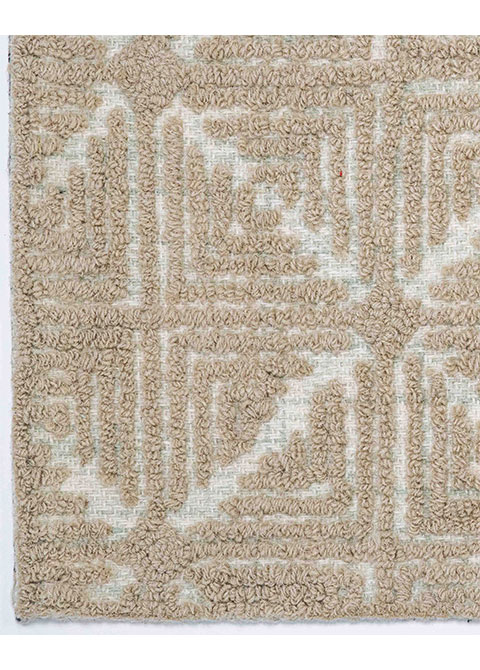 Tapete Geométrico Beige con Retícula de Triángulos Tallados