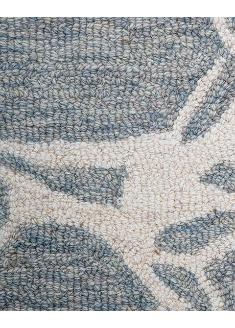 Tapete Abstracto Azul Claro con Grietas en Marfil