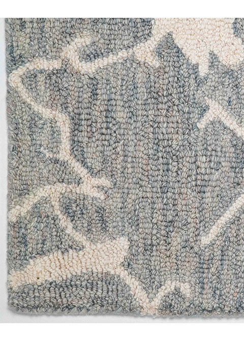Tapete Abstracto Azul Claro con Grietas en Marfil