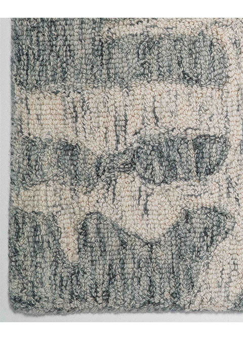 Tapete Abstracto Gris con Muro de Piedra en Relieve